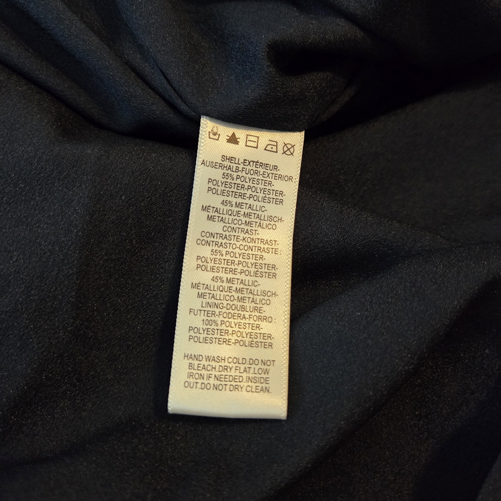 DRESS THE POPULATION Haley Metalic Cobalt Multi Color Midi Dress Size M - Picture 8 of 10